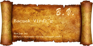Bacsek Virág névjegykártya
