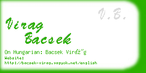 virag bacsek business card